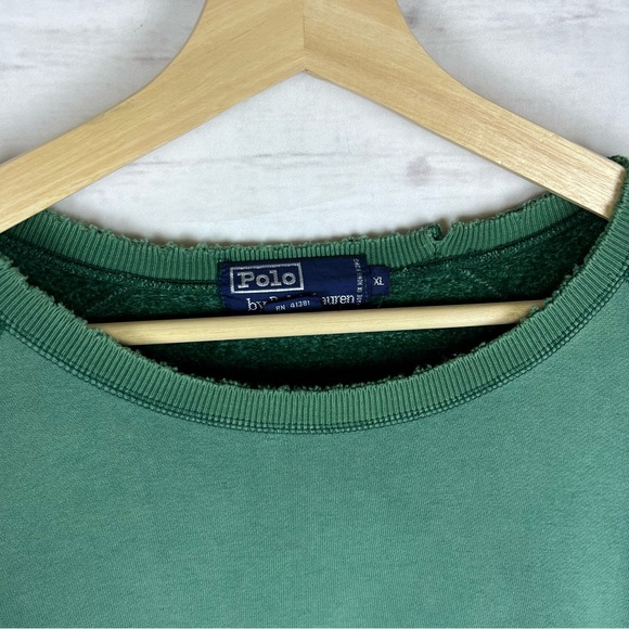 Vintage 1990s Ralph Lauren Distressed Pullover Sweatshirt XL - Picture 6 of 11